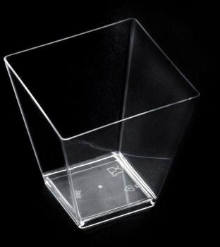 25 VERRINES PLASTIQUES CARRÉES TRANSPARENTES