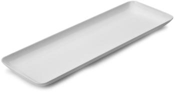 20 assiettes en plastique rigide rectangle blanc 1