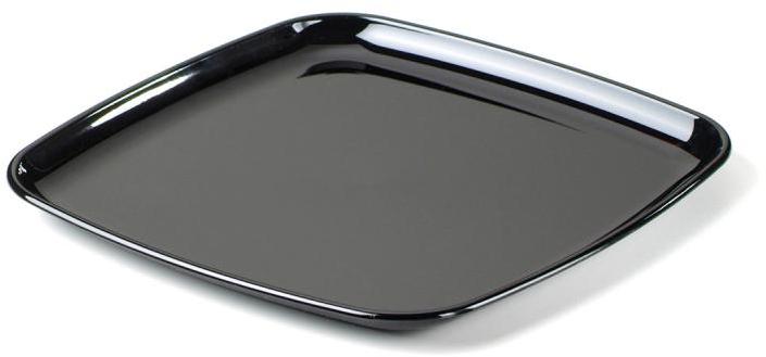 5 plateaux en plastique rigide carré noir 30 cm