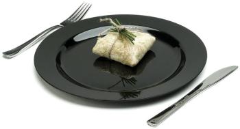 20 assiettes en plastique rigide noir 19 cm