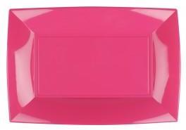 Lot de 6 grandes assiettes rectangulaires plastiqu