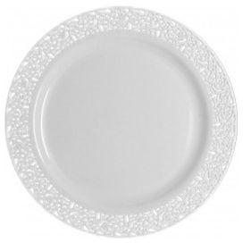 10 ASSIETTES LUXE BLANCHES 19 CM