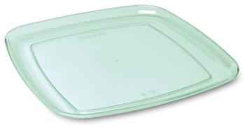 5 plateaux en plastique rigide carré vert deau 27