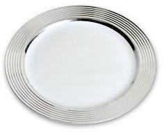Assiette Plastique Blanche bord Argent Ø26cm (X20)