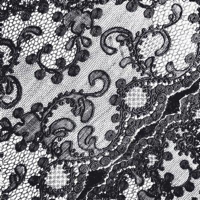 20 SERVIETTES 33*33CM DENTELLE - NOIR