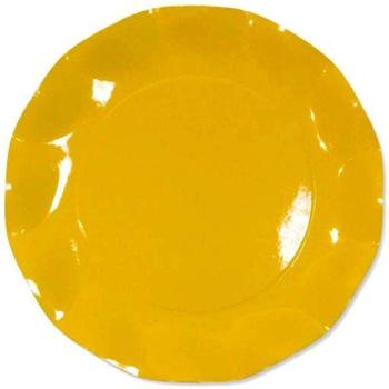 10 ASSIETTES PLATES JAUNE 21CM