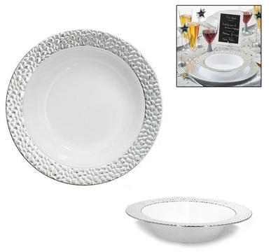 Bol jetable Prestige lot de 5 argent 19cm