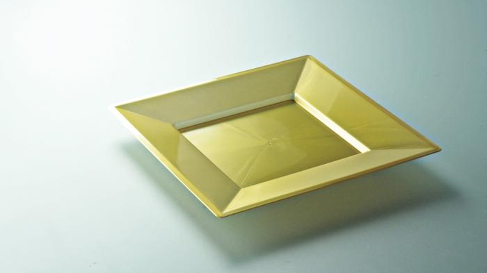 Assiettes carrées Prestige 240mm or nacré x 12
