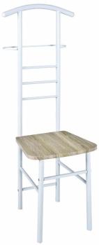 Valet en tube dacier Coloris blanc-chêne - L46 x