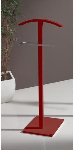 Valet de Nuit simple Rouge en hêtre massif sur soc