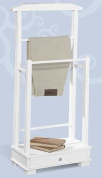 Valet de Nuit 1 tiroir blanc en MDF - Dim: 117 x 4
