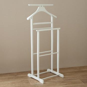 Valet de nuit en bois massif FUNNY Blanc Double