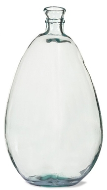 Vase bonbonne en verre recyclé nuancé bleu Diamètr