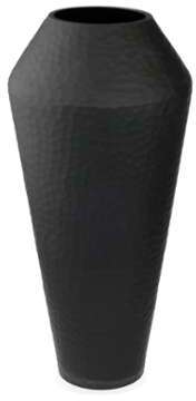 Vase en verre noir effet martelé h43cm Noir
