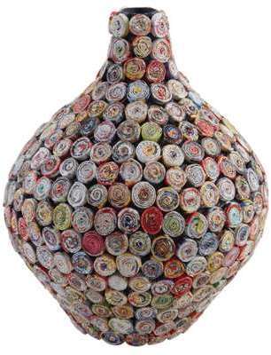 Vase boule en papier recyclé
