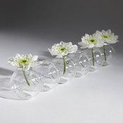 Vase verre six boules en chenille l 26 H 4 5cm FARANDOLE Vase verre six boules en chenille