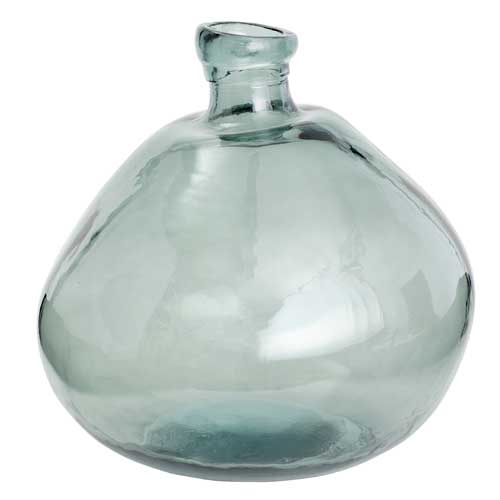 Bonbonne vase rond en verre recyclé bleu pétrol Hü