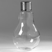 Vase verre transparent et culot métal forme ampoule Vase verre transparent et