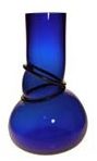 Vase Colors Double Ring bleu nuit en Verre soufflé