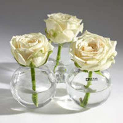 Vase boule en verre trio solifleur 6x8cm - set de 3 Vase boule en verre trio solifleur