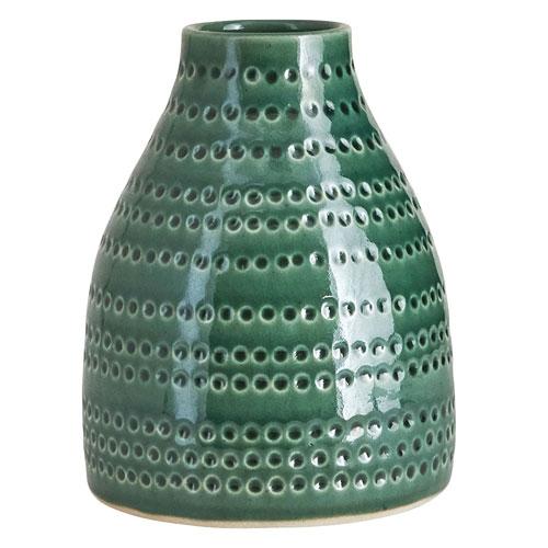 Vase en faïence vert emeraude Circles House Doctor