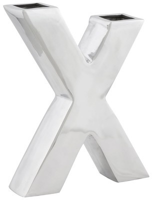 Vase design aluminium poli - en forme de x