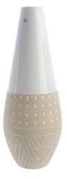 Vase en terre cuite bicolore motif ethnique H 60cm Vase en terre cuite bicolore