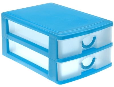 Mini Armoire de Poche Bloc de Rangement 2 Tiroirs