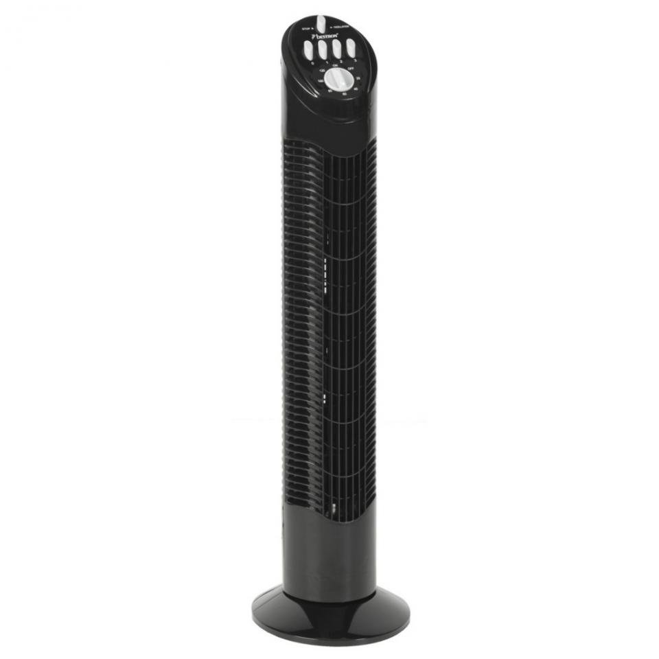 Bestron Ventilateur colonne noir avec minuterie 75