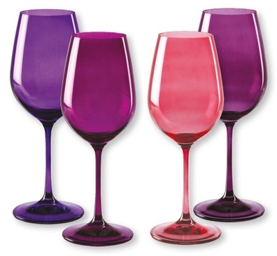 Verres à vin en verre rose 35cl - Lot de 4