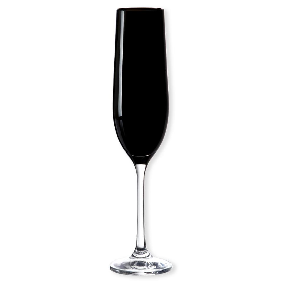 Flûte à champagne en verre noir 19cl - Lot de 6