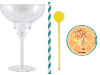 Coffret 2 Verres à cocktail ( 6 dessous de verres) Coffret 2 Verres à cocktail