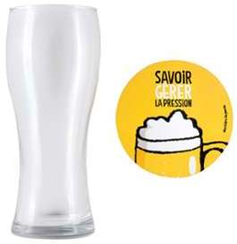 Coffret 2 Verres à bière ( 6 dessous de verres) Coffret 2 Verres à bière (
