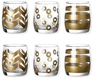 Gobelet en verre motifs graphiques - Lot de 6 pièc