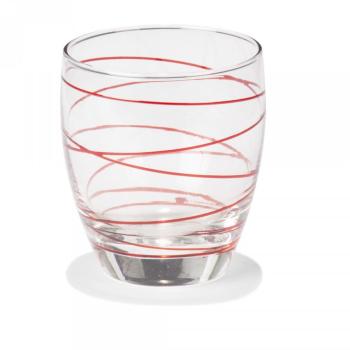 Lot de 6 Verre à eau décor rouge 33cl Lot de 6 Verre à eau décor