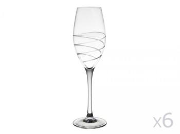 Flûte à champagne 24cl motif gravé - Lot de 6 pièces Flûte à champagne 24cl motif