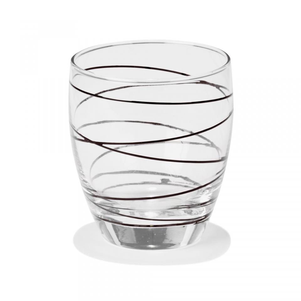 Lot de 6 Verre à eau décor noir 33cl Lot de 6 Verre à eau décor