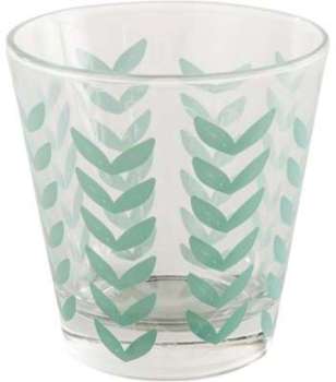 Lot de 6 Verre à motif végétal bleu vert 25cl Lot de 6 Verre à motif végétal