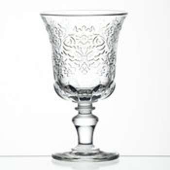 Verre à vin en verre pressé motif floral Transparent Verre à vin en verre pressé