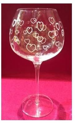 6 verres à vin super 60cl taille coeurs