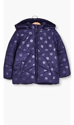 Veste à capuche matelassée à pois