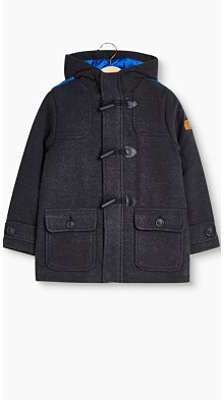 Duffle-coat à capuche d´aspect laine