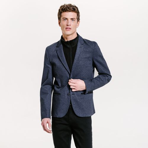 Veste ajustée avec parementure Bleu Homme