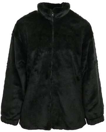 adidas black fur jacket