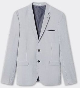 Veste seule rayée Blanc Homme