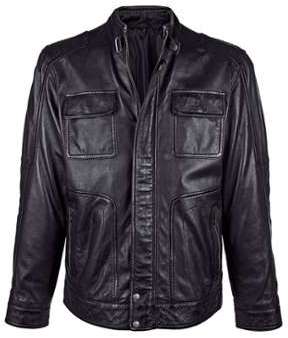 Veste en cuir noir