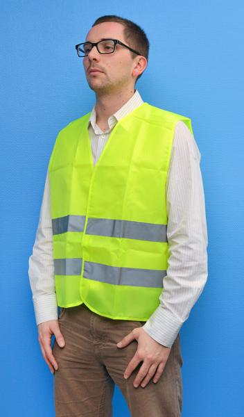 Gilet jaune haute visibilité 2 bandes réfléchissan