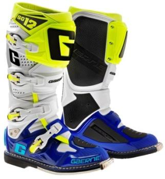 Bottes cross GAERNE SG12 Bleu Blanc Jaune