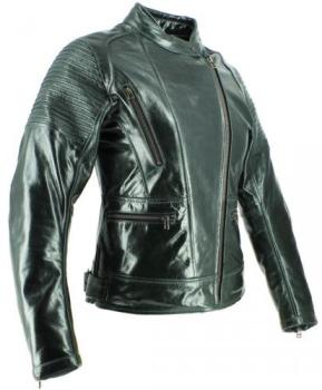 Blouson moto cuir Soubirac Soho Lady Vert CE