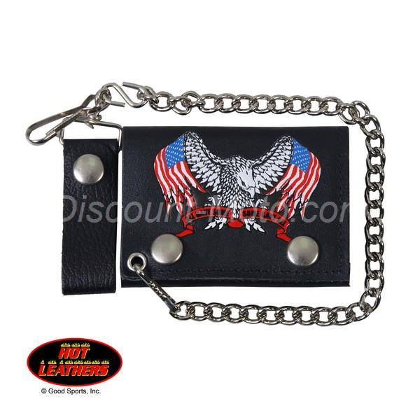 Portefeuille hot leathers en cuir trois battants